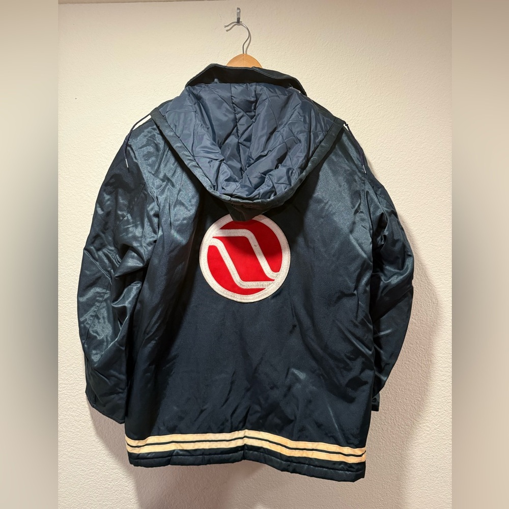 VINTAGE Northwest Airlines Metallic Parka Hooded Coat by Golden Fleece